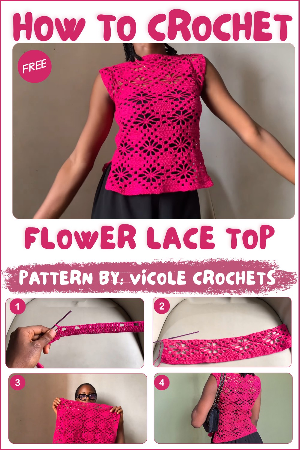 Crochet Flower Lace Top Pattern