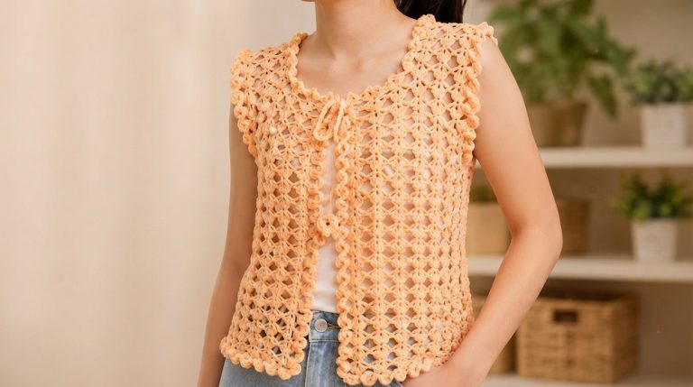 Crochet Kids' Vest Tutorial 10