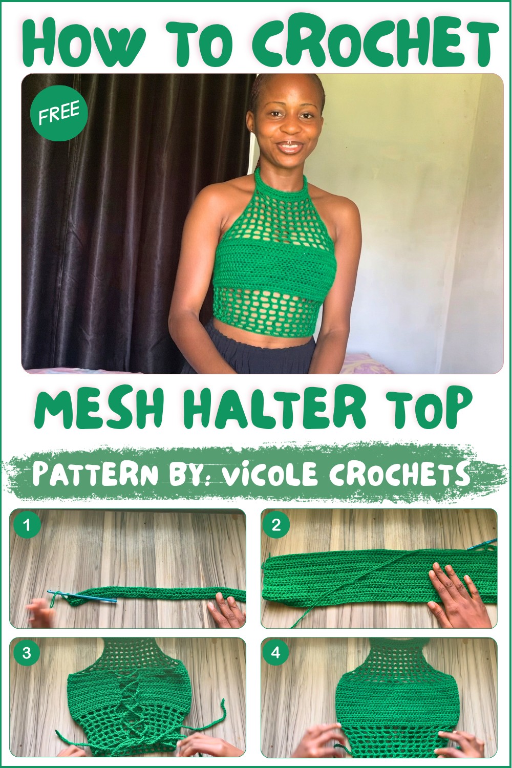 Crochet Mesh Halter Top Pattern