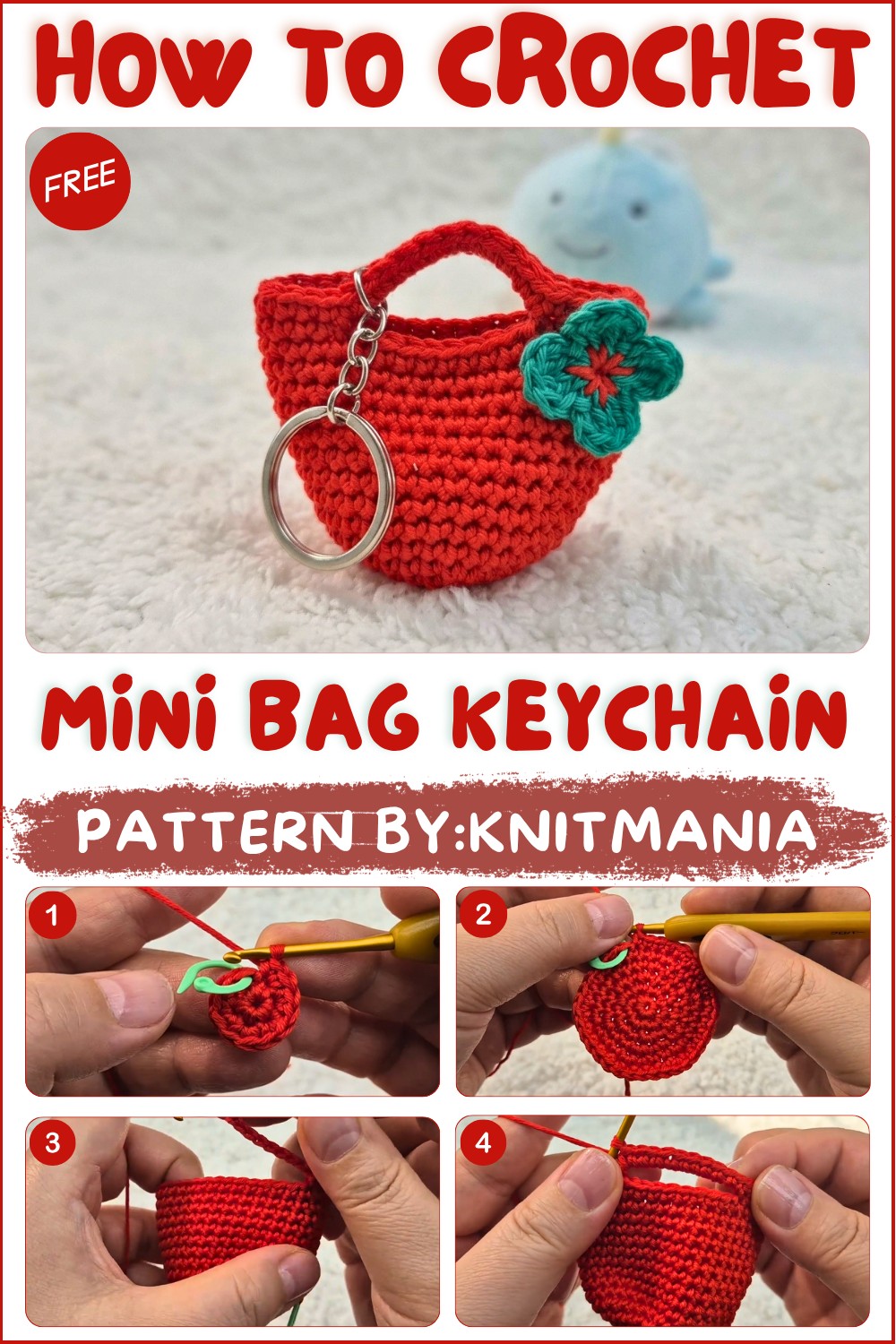 Crochet Mini Bag Keychain Pattern