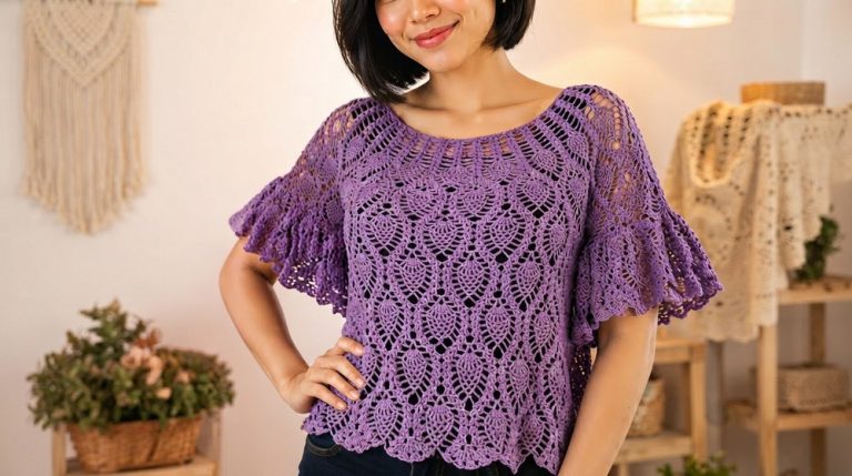 Crochet Pineapple Blouse Tutorial 3