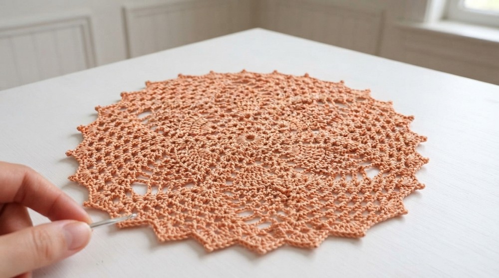 Crochet Pineapple Place Mat, Doily,Pot Holder, Table Centre Piece, Very Easy ,Beginners Friendly 8
