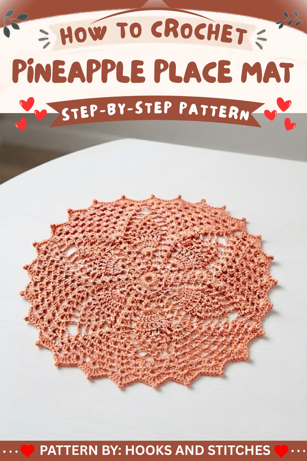 Crochet Pineapple Place Mat, Doily,Pot Holder, Table Centre Piece, Very Easy ,Beginners Friendly 9