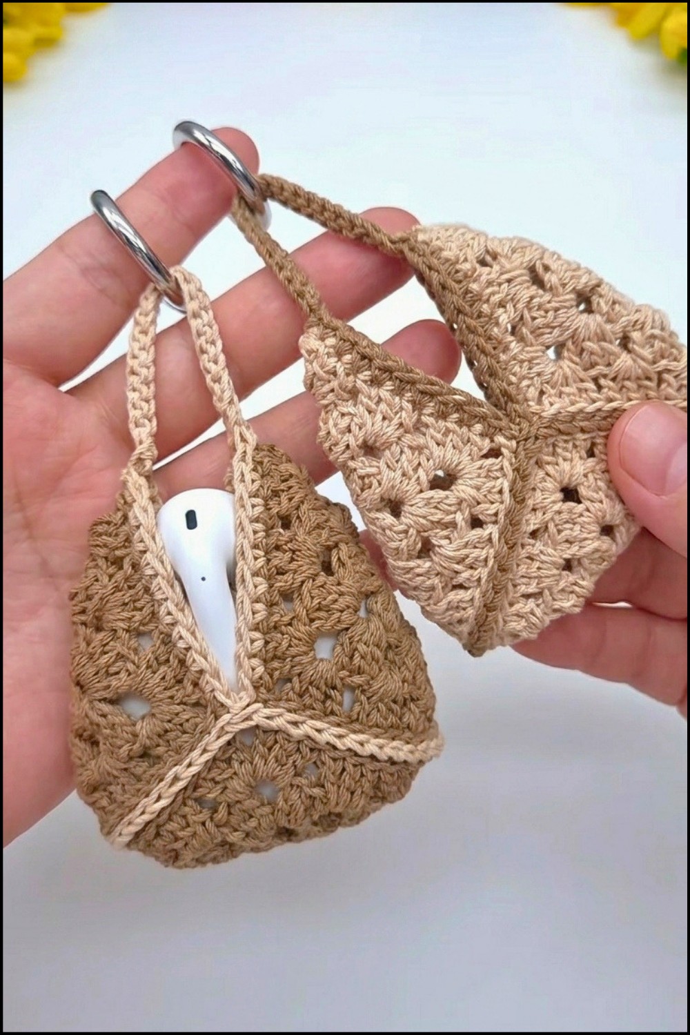 Crochet Square AirPods Bag Pattern 6