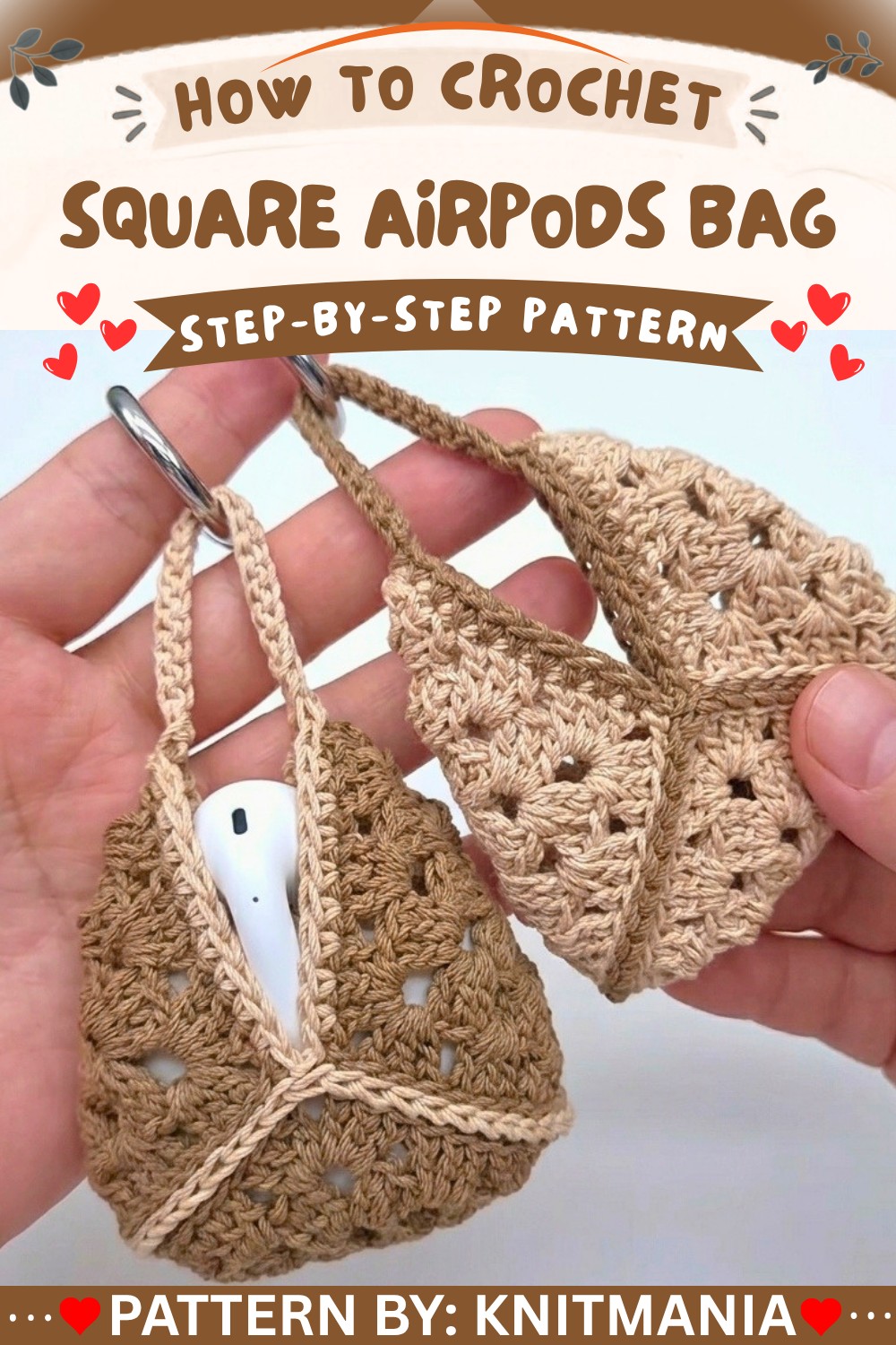 Crochet Square AirPods Bag Pattern