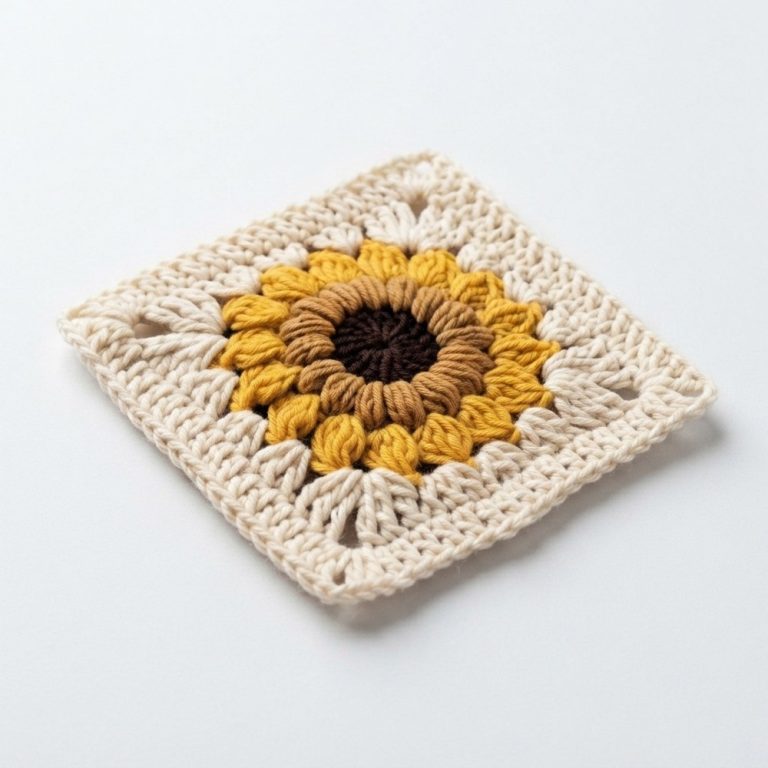 Crochet Sunflower Granny Square for Beginner (2)
