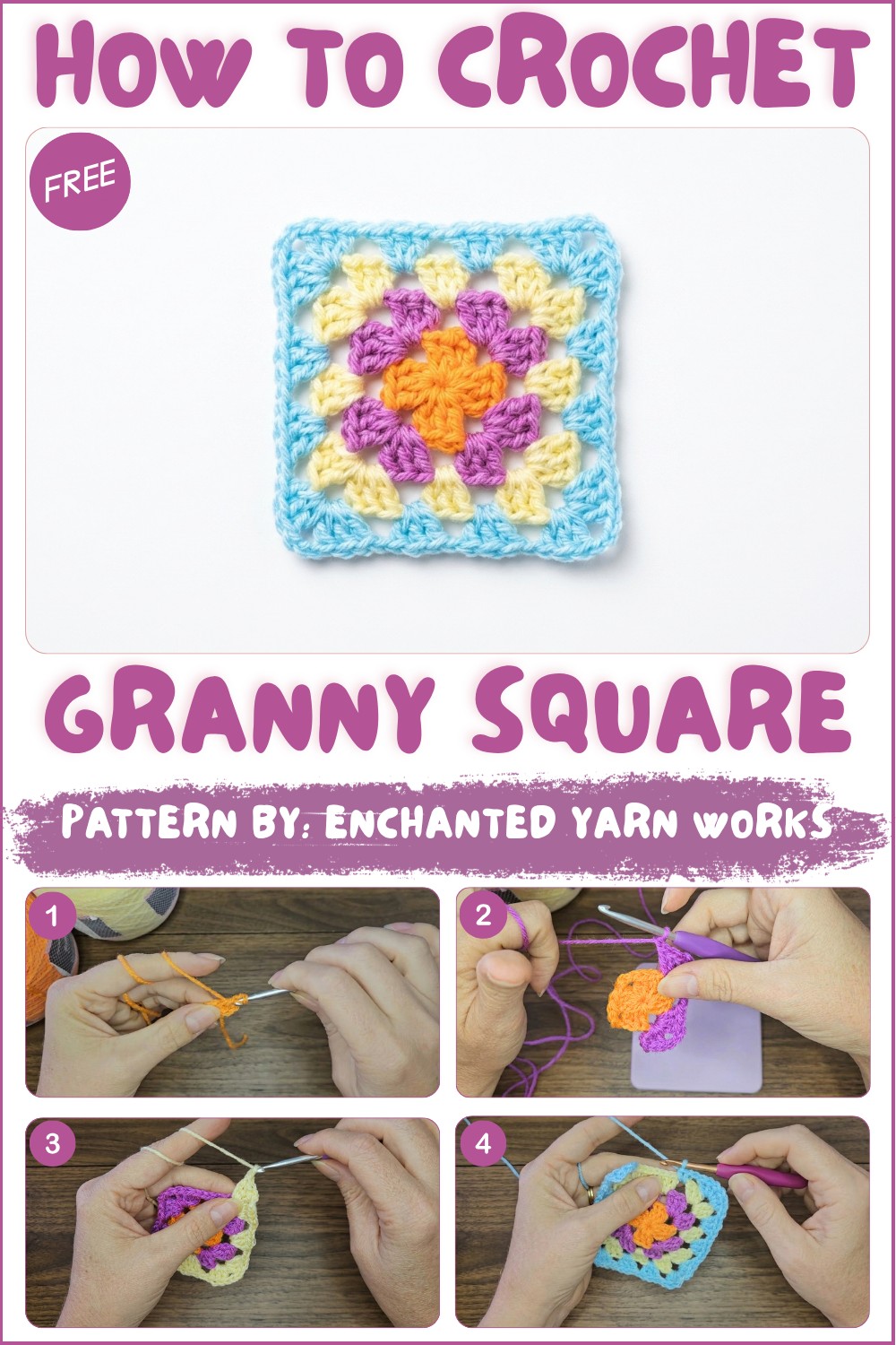 Easy Crochet Granny Square Step by Step