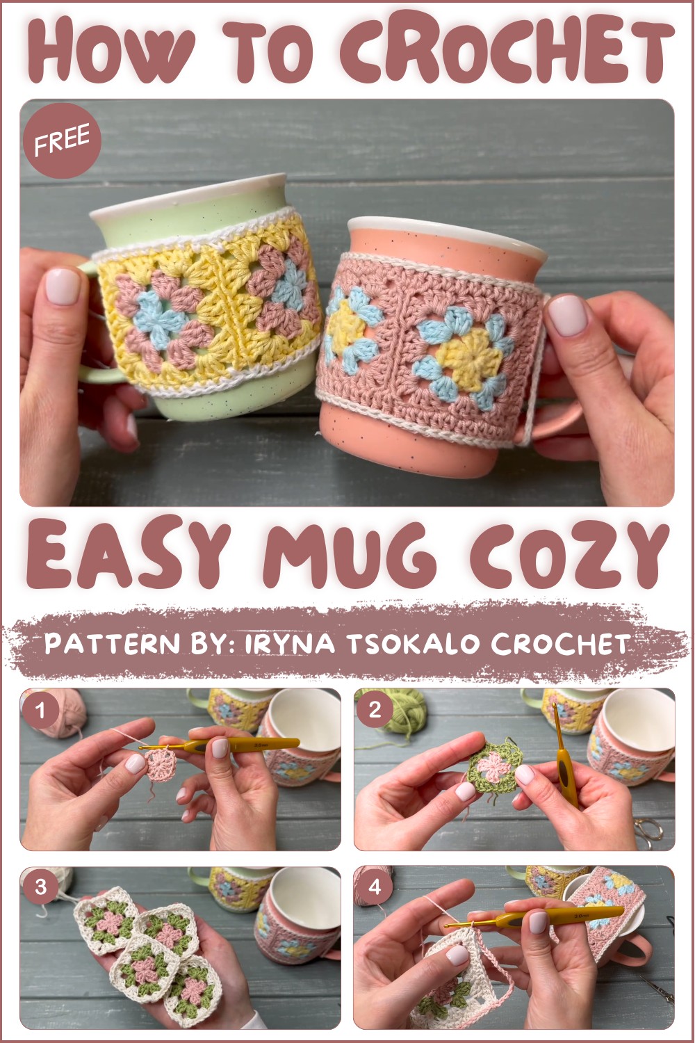 Granny Square Crochet MUG COZY (1)
