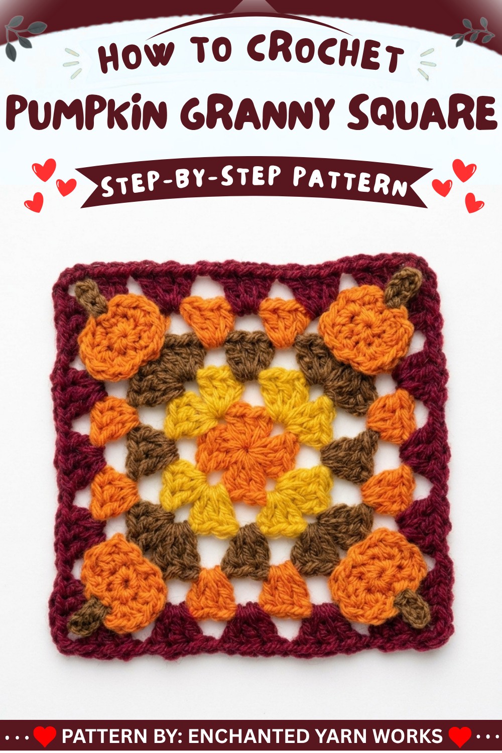 How To Crochet Pumpkin Granny Square (1)