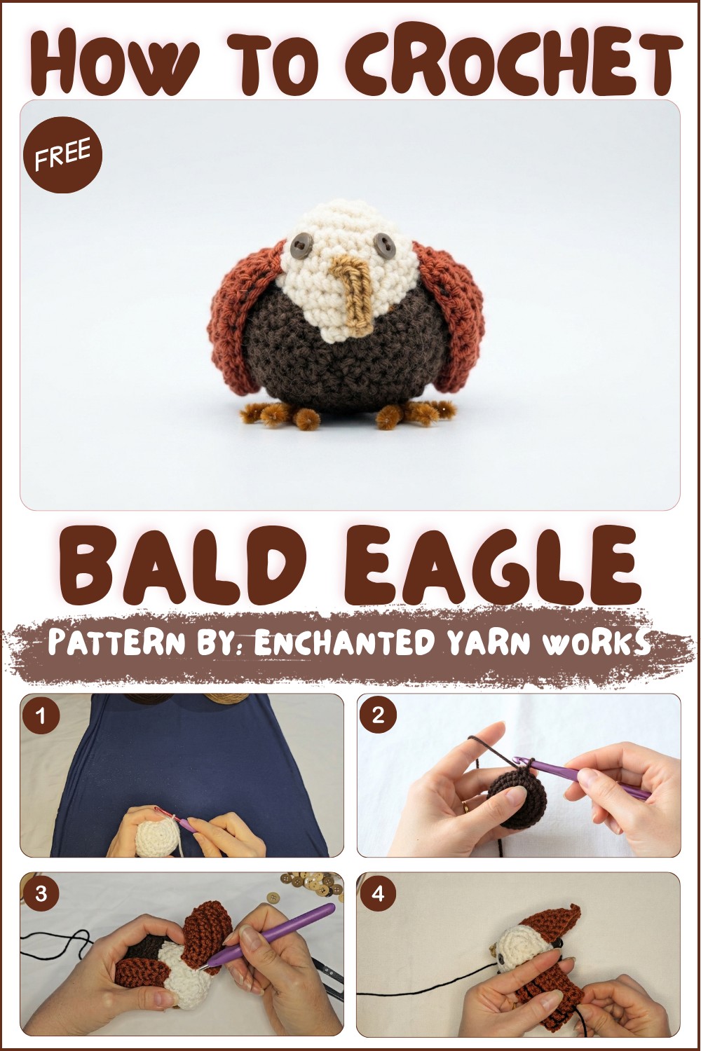 How to Crochet Bald Eagle -free Pattern