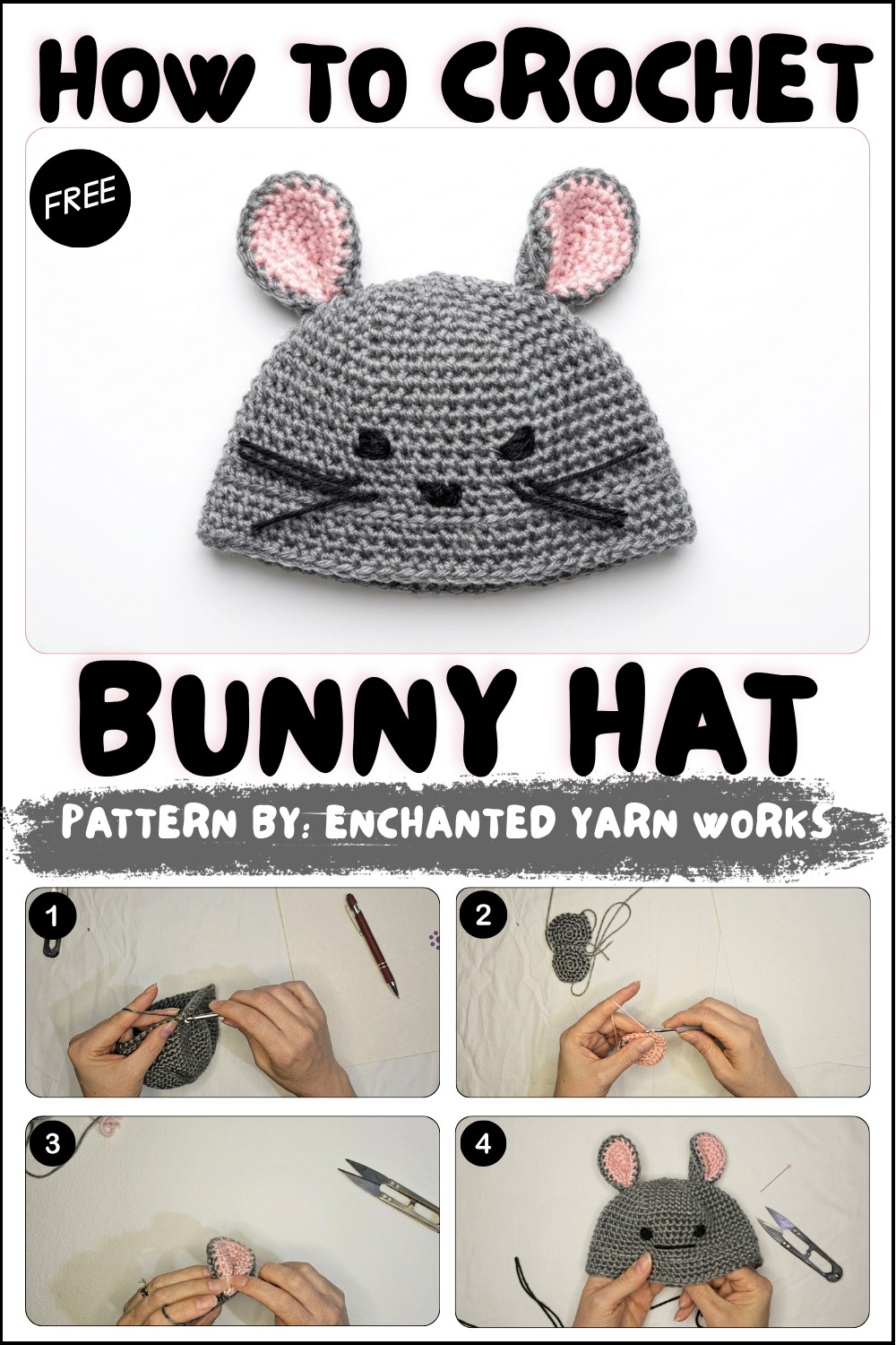 How to Crochet Bunny Hat -free Pattern (1)