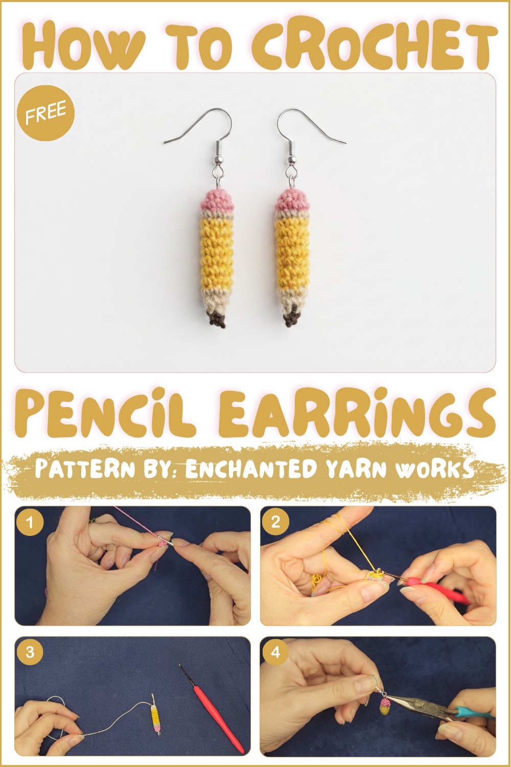 How to Crochet Pencil Earrings Easily (1)