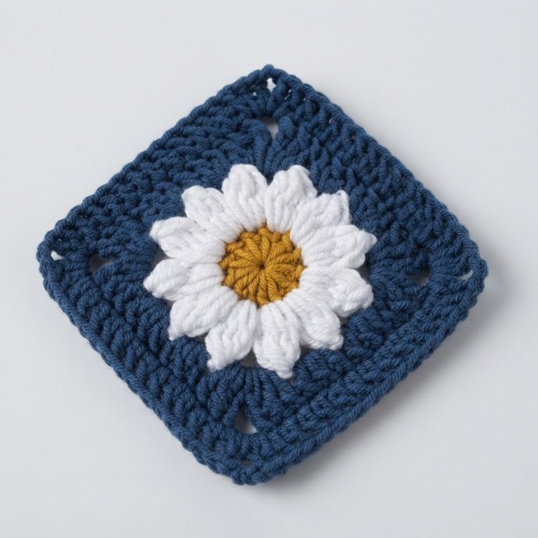 How to Crochet a Daisy granny square - Step by Step Tutorial