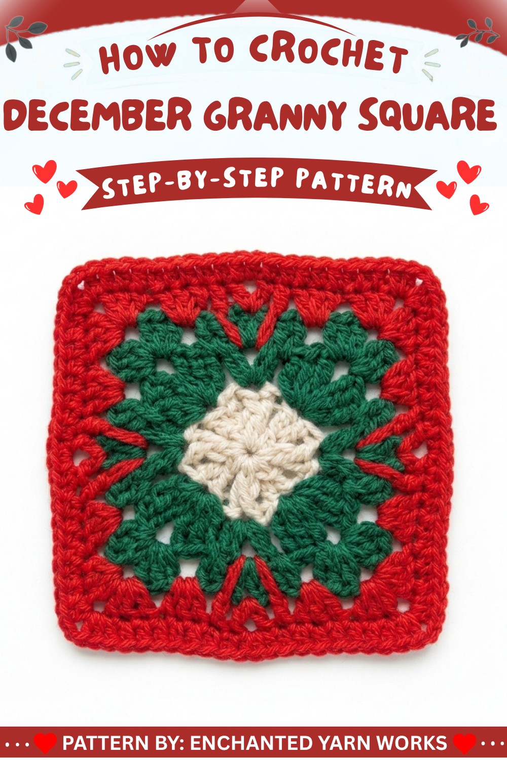 How to Crochet a December Granny Square
