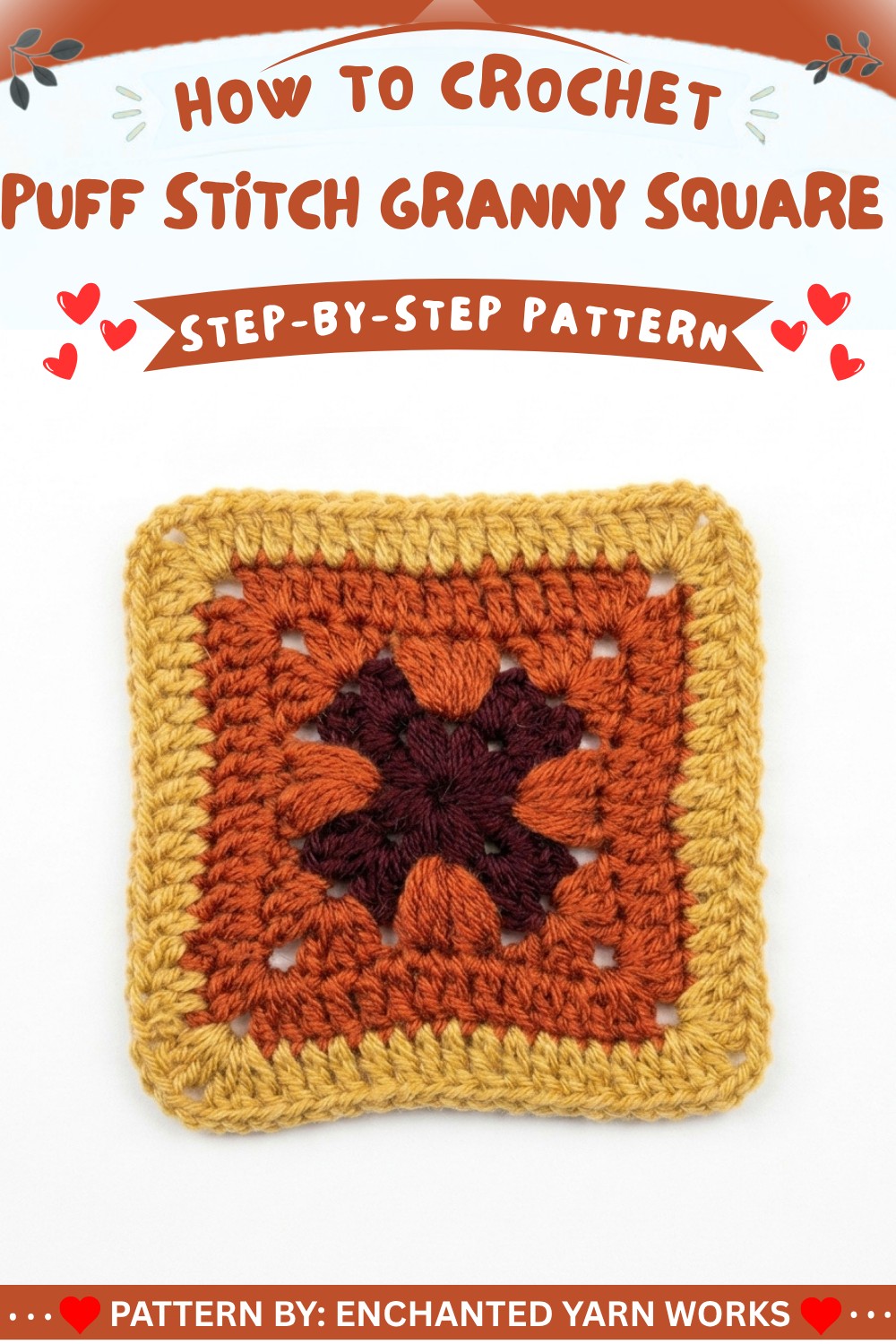 How to Crochet a Puff Stitch Granny Square pattern