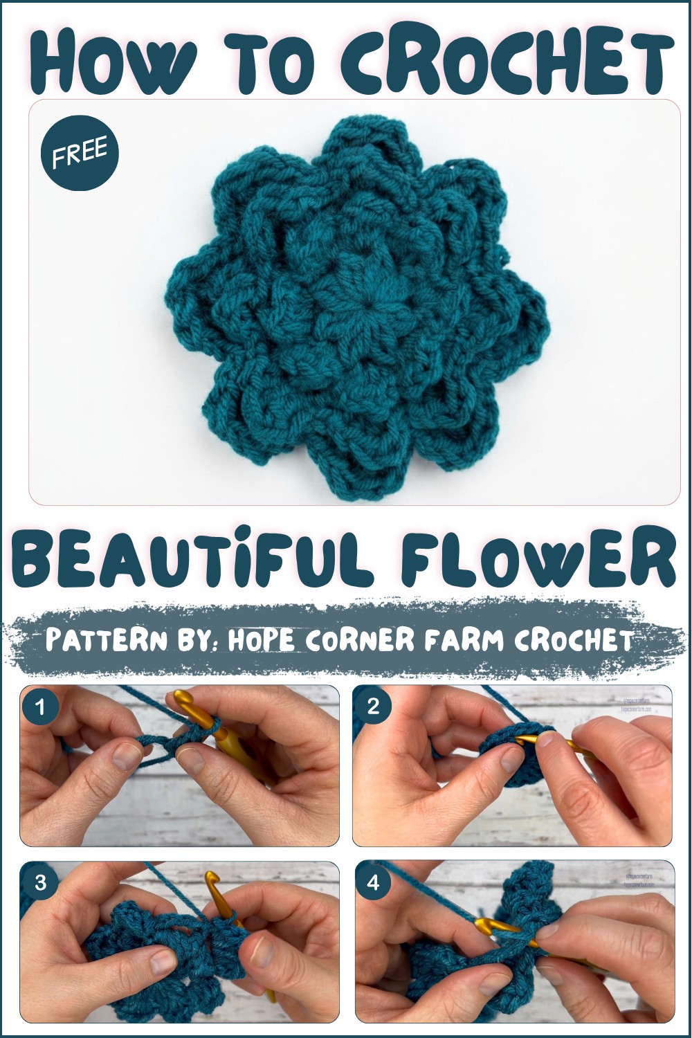 How to Crochet an Easy Flower Free Pattern (1)How to Crochet an Easy Flower Free Pattern (1)