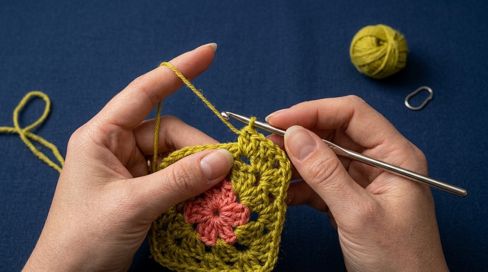 How to Crochet an Easy Granny Square for Beginners (5)