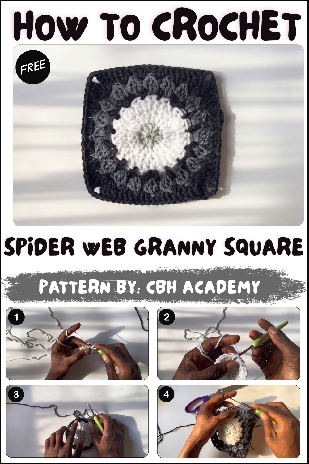 How to Crochet the Spider Web Granny Square (1)