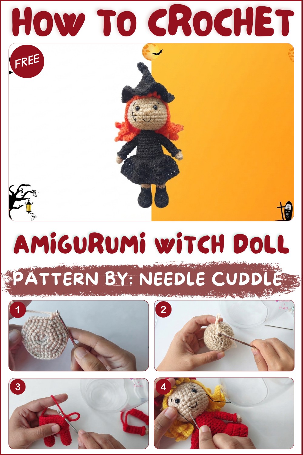 How to crochet Amigurumi Witch Doll (1)