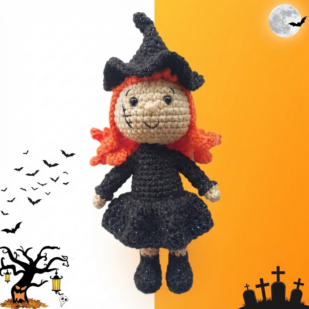 How to crochet Amigurumi Witch Doll (10)