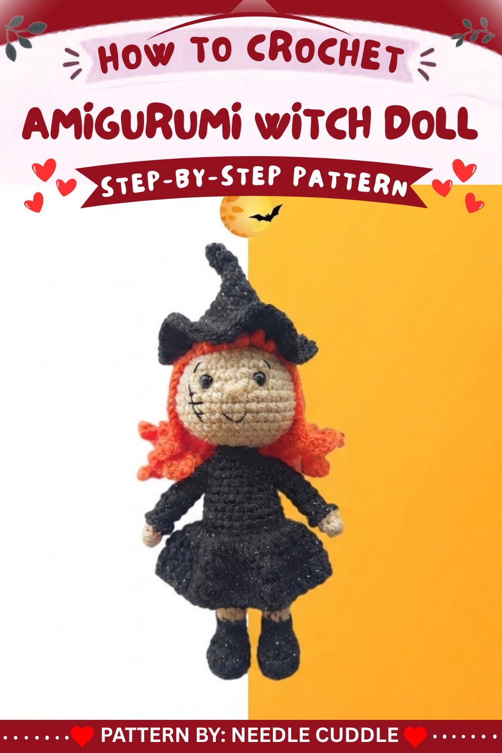 How to crochet Amigurumi Witch Doll (11)