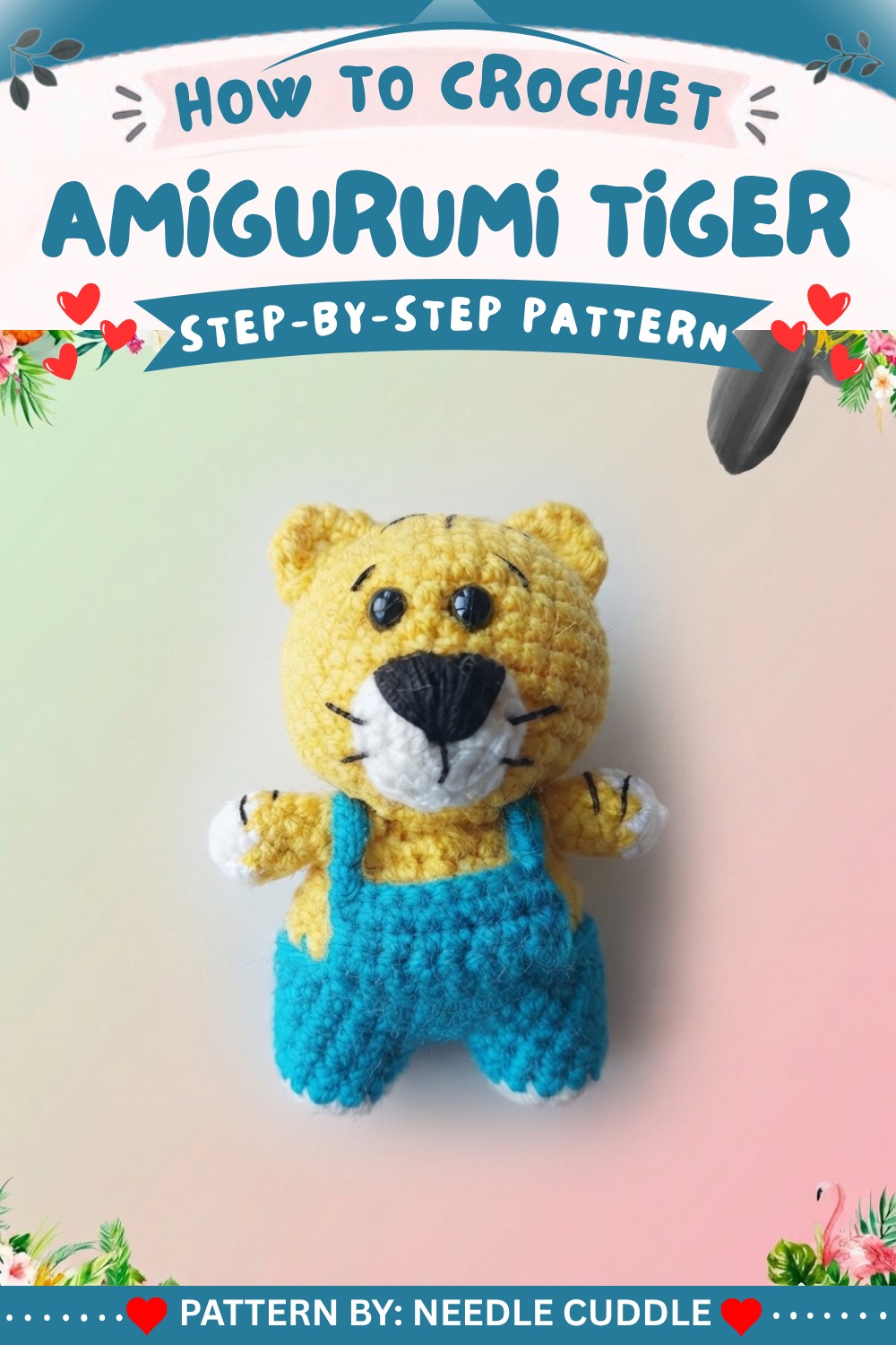 How to crochet Tiger Amigurumi Crochet small tiger Amigurumi keychain (12)