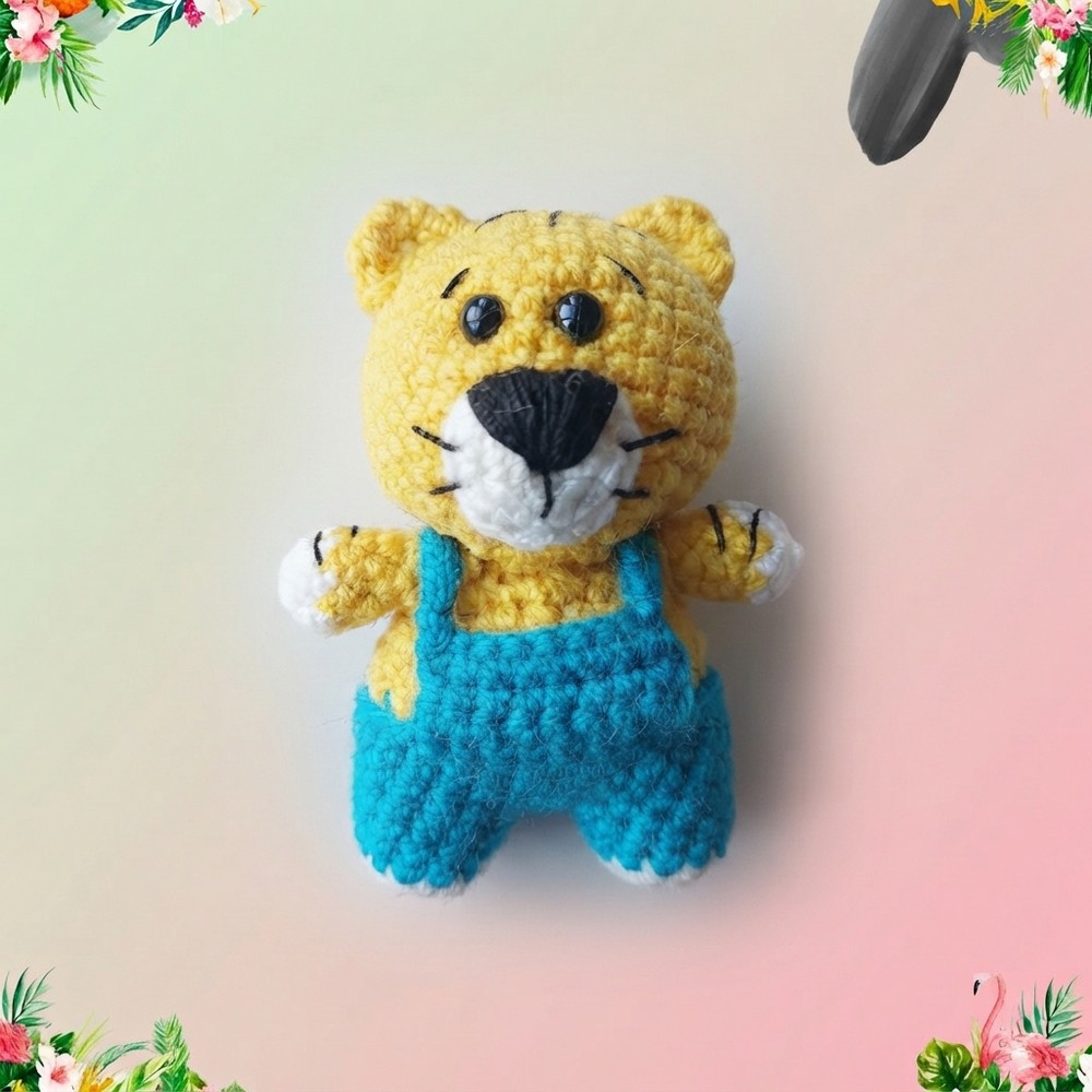 How to crochet Tiger Amigurumi Crochet small tiger Amigurumi keychain (13)