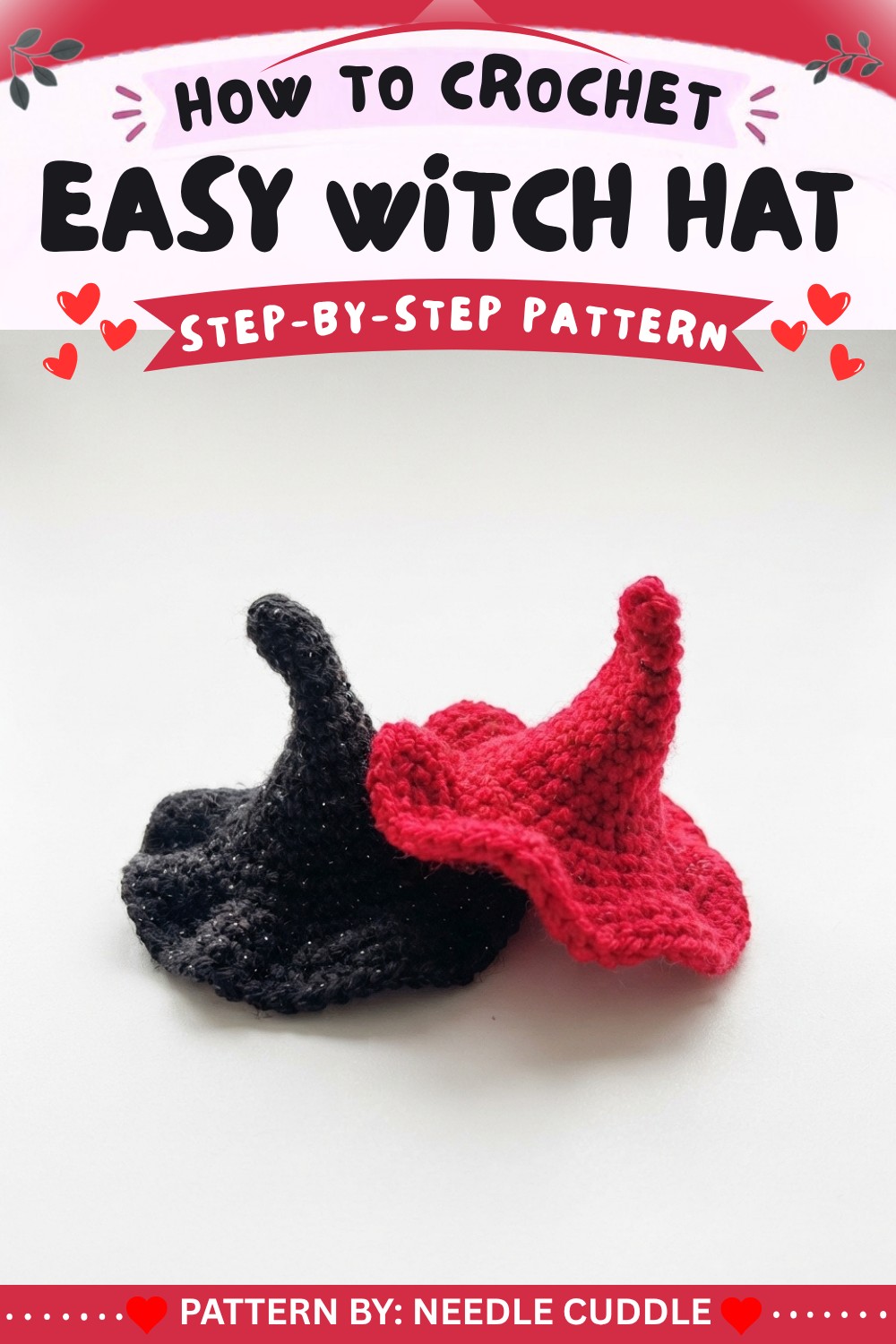 How to crochet Witch Hat - Written pattern inside description (8)
