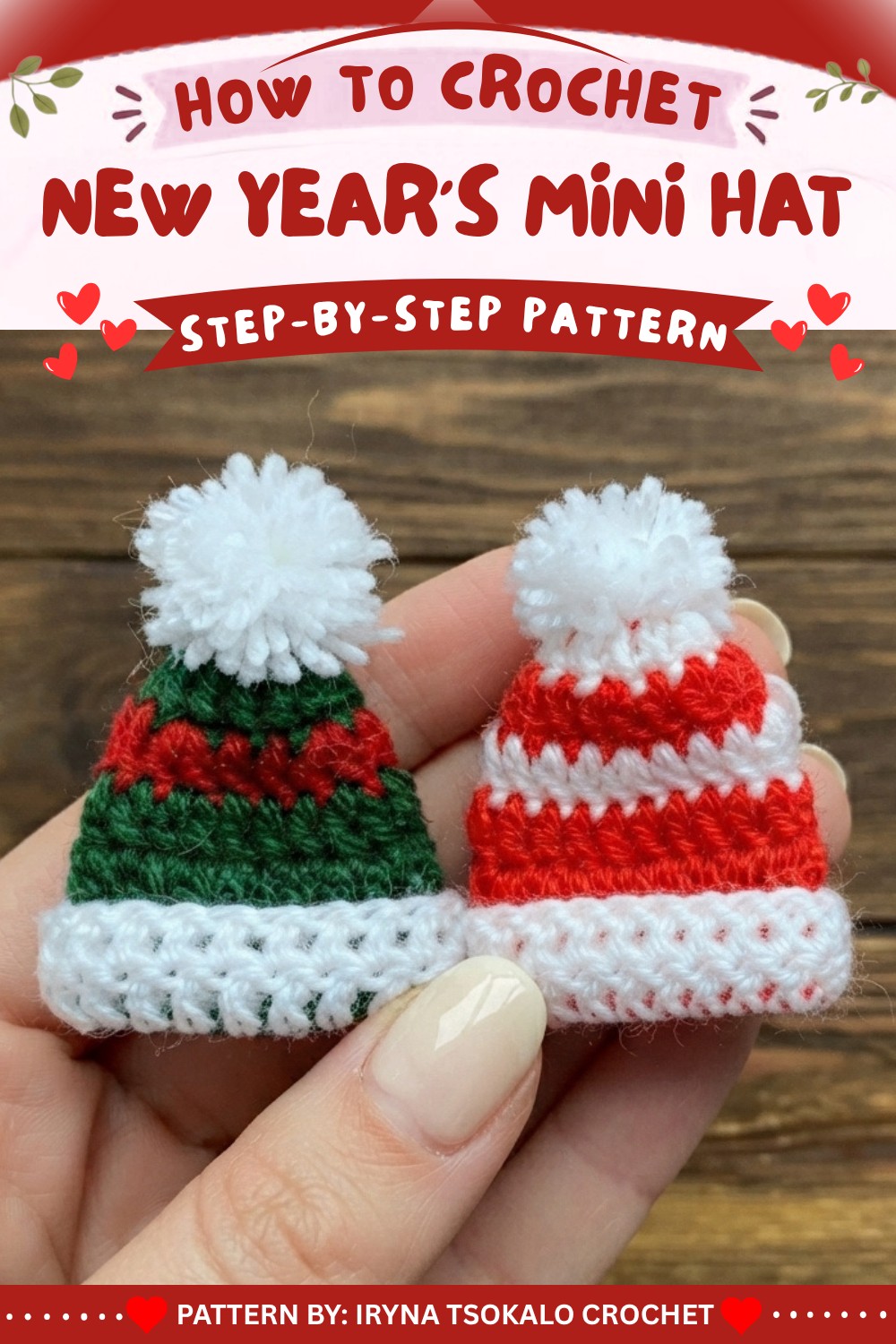New Year's 🎄 mini HAT 🎄 for the Christmas tree, crocheted (9)