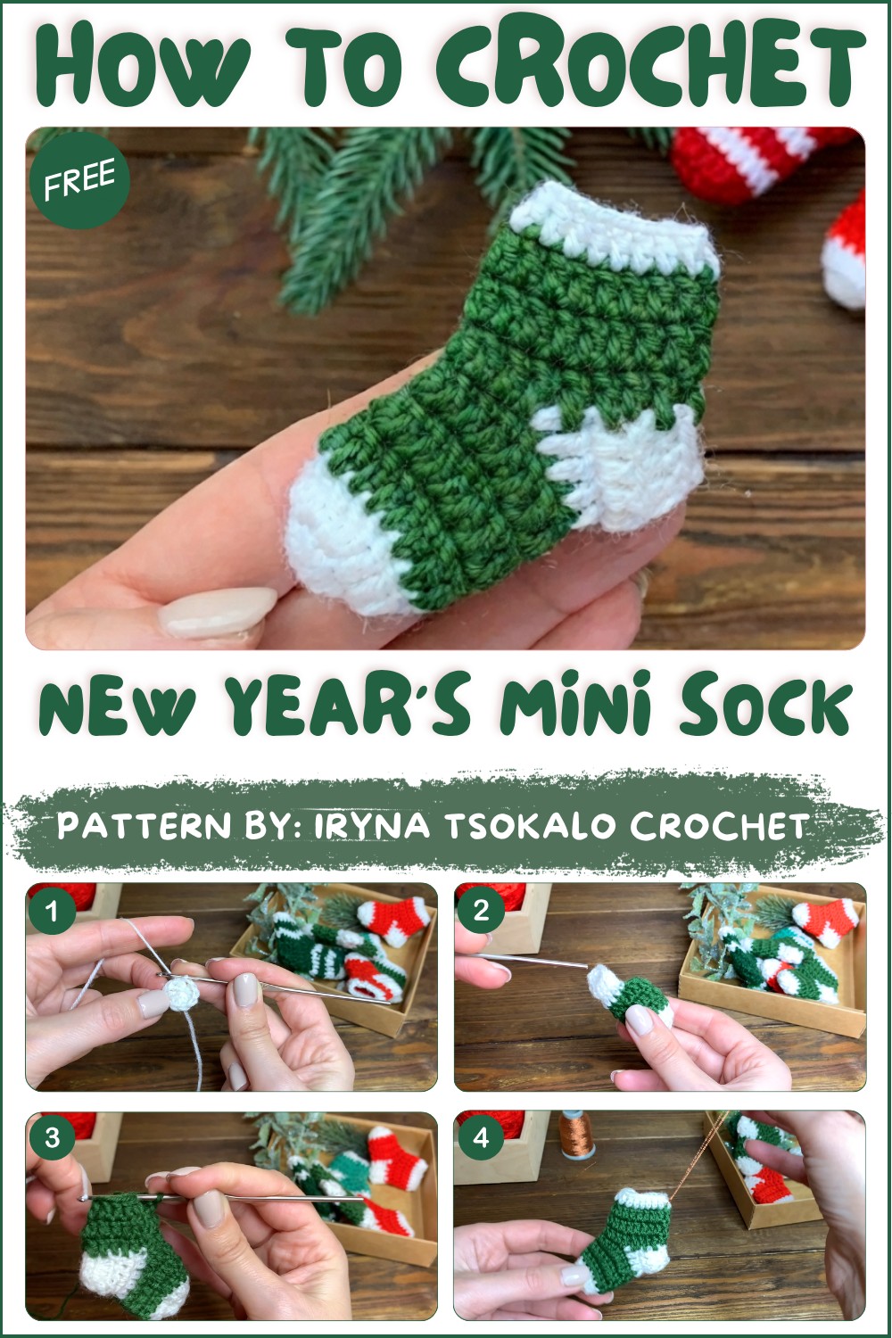 mini crochet 🎄 SOCK 🎄 for New Year's decor (1)