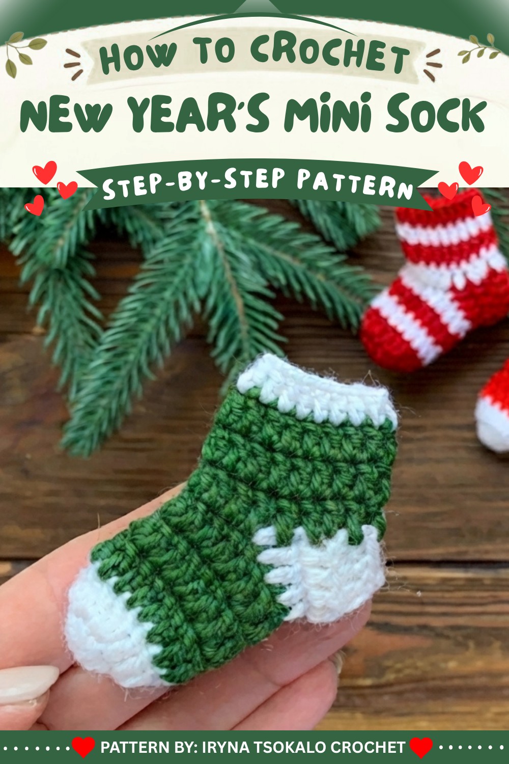 mini crochet 🎄 SOCK 🎄 for New Year's decor (10)