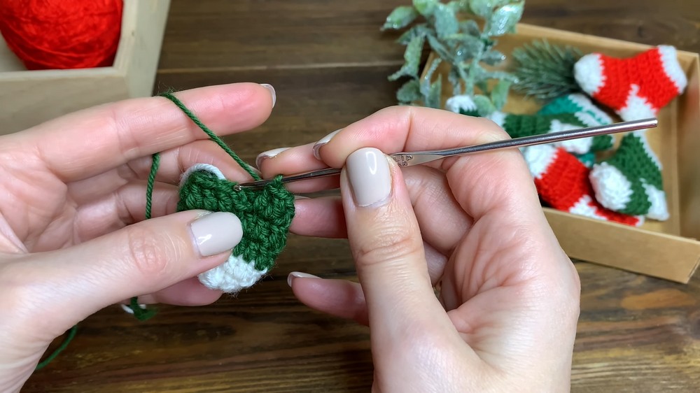 mini crochet 🎄 SOCK 🎄 for New Year's decor (6)
