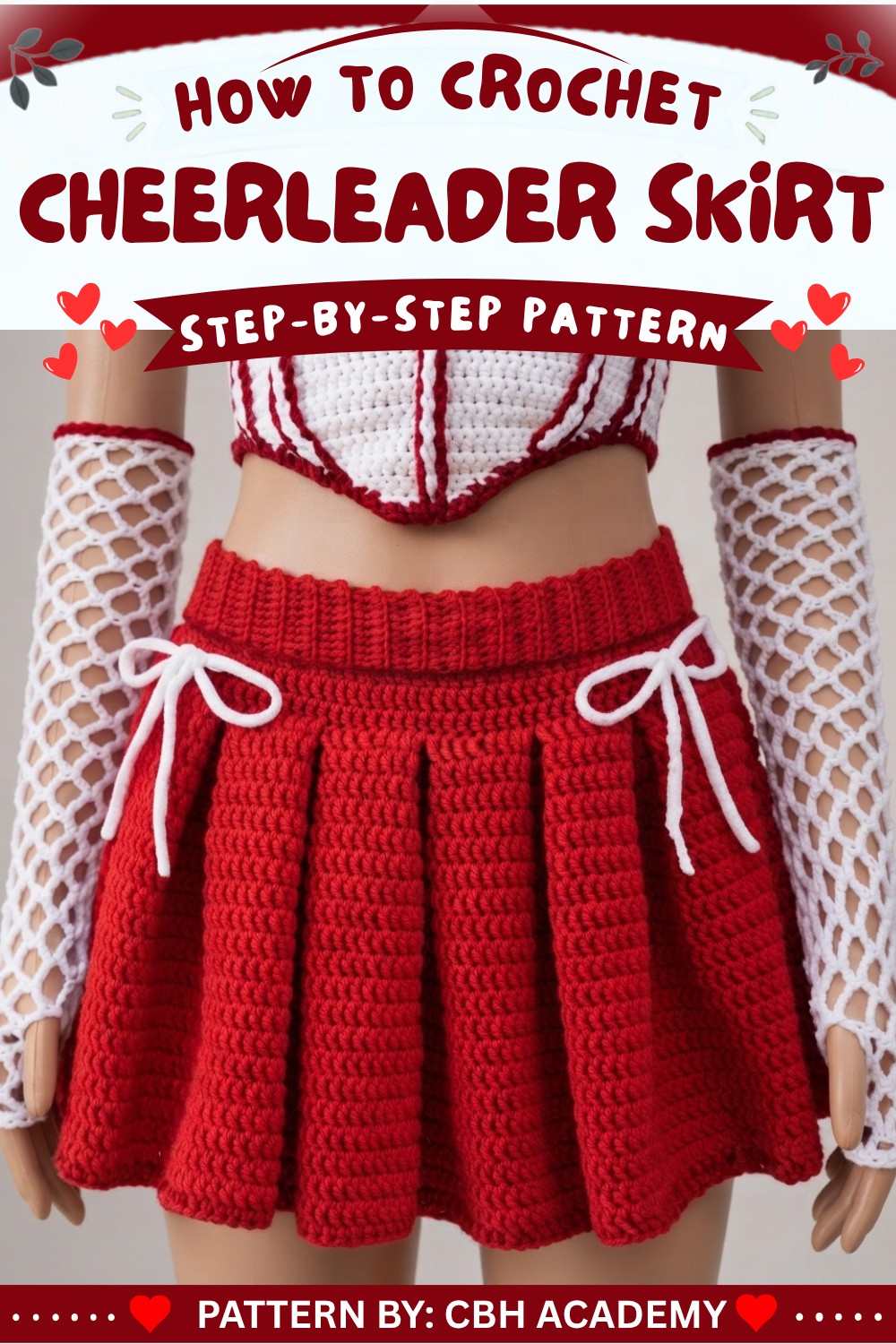 Crochet Pleated Cheerleader Skirt Tutorial