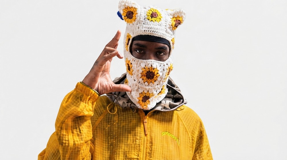 Easy Crochet Ski Mask Pattern with Sunflower Granny Squares (2)