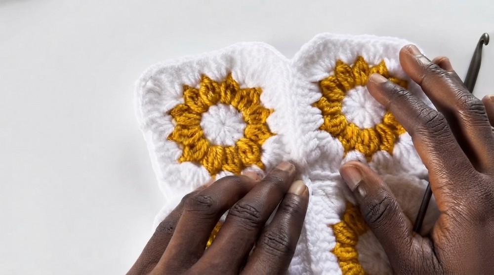 Easy Crochet Ski Mask Pattern with Sunflower Granny Squares (6)