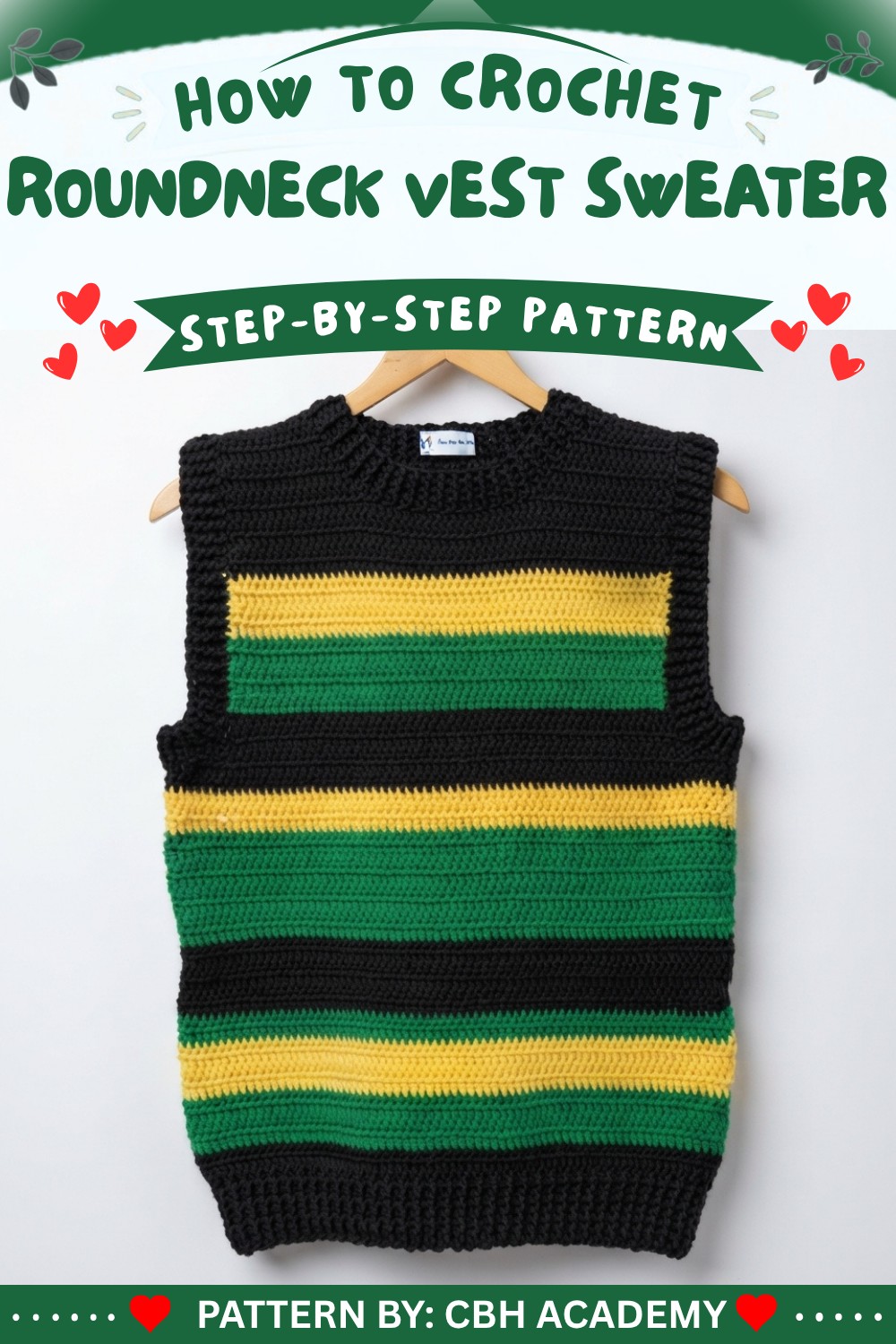 How To Crochet An Easy Roundneck Vest Sweater For Beginners (1)