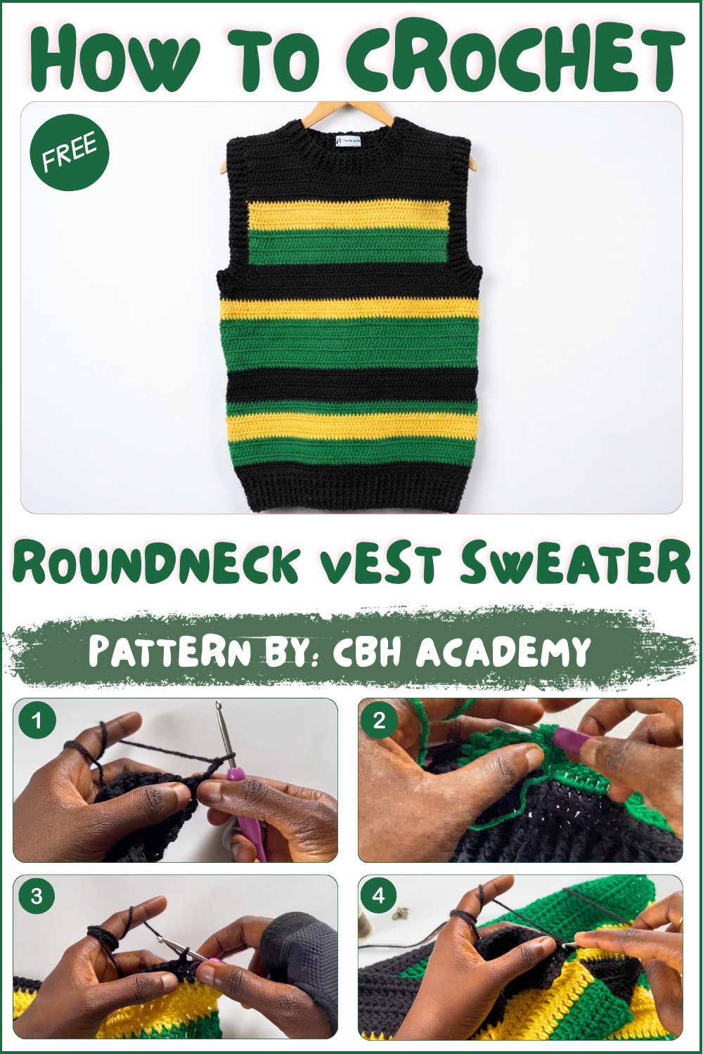 How To Crochet An Easy Roundneck Vest Sweater For Beginners (2)