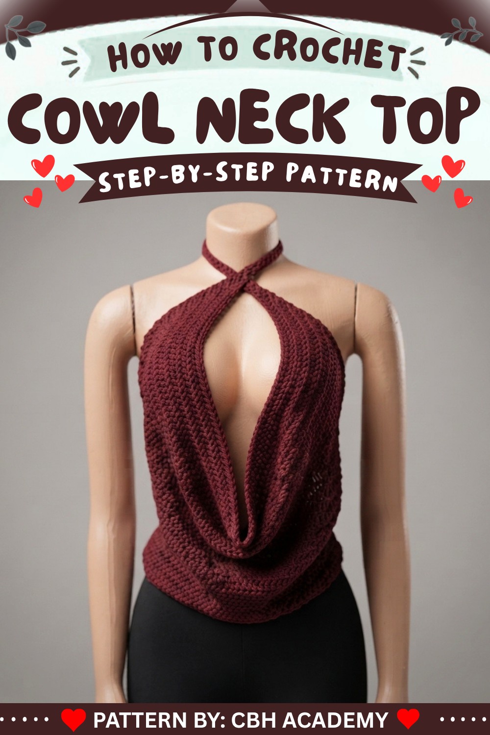How to Crochet a Cowl Neck Top (1)