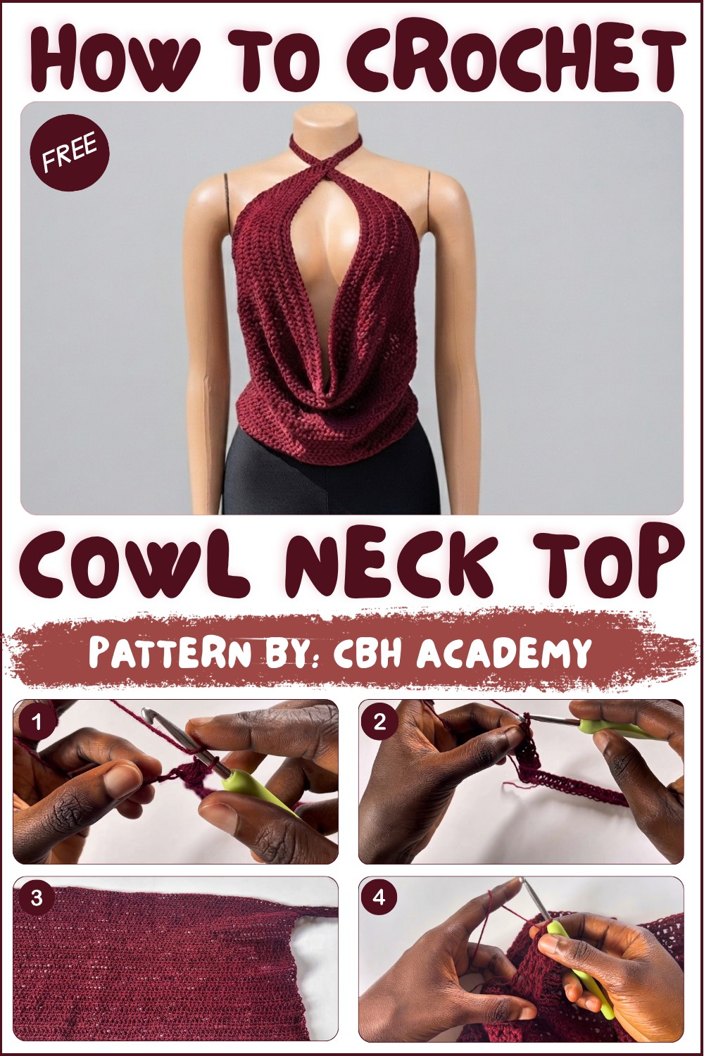 How to Crochet a Cowl Neck Top
