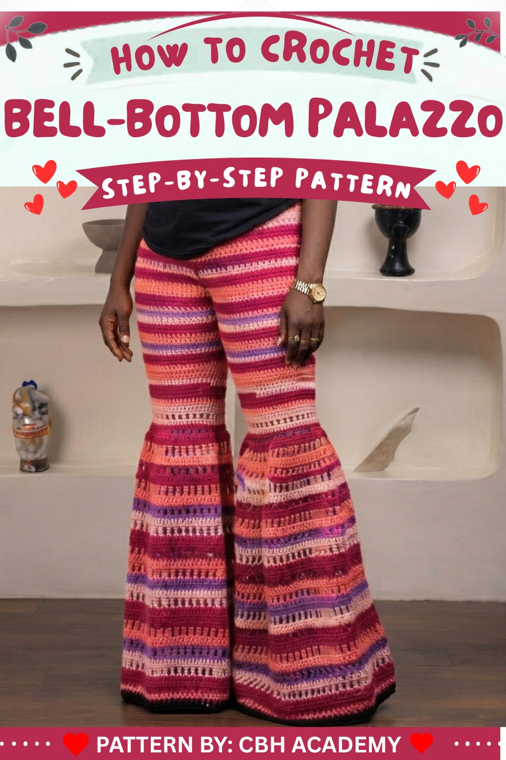 How to Crochet a Flared Bell-Bottom Palazzo Trousers (1)