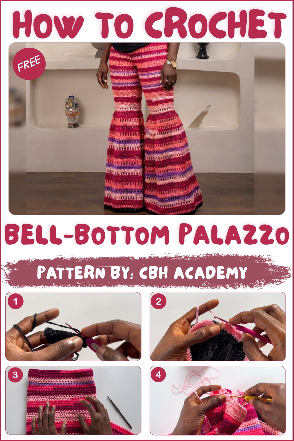 How to Crochet a Flared Bell-Bottom Palazzo Trousers