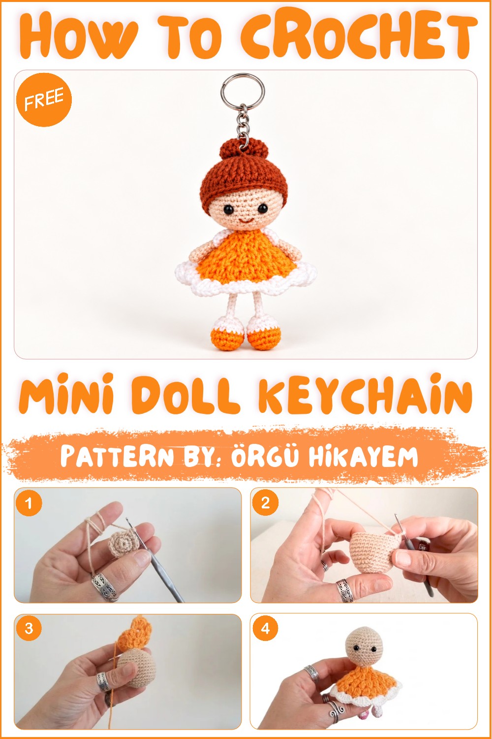 Amigurumi Mini Doll Keychain Pattern