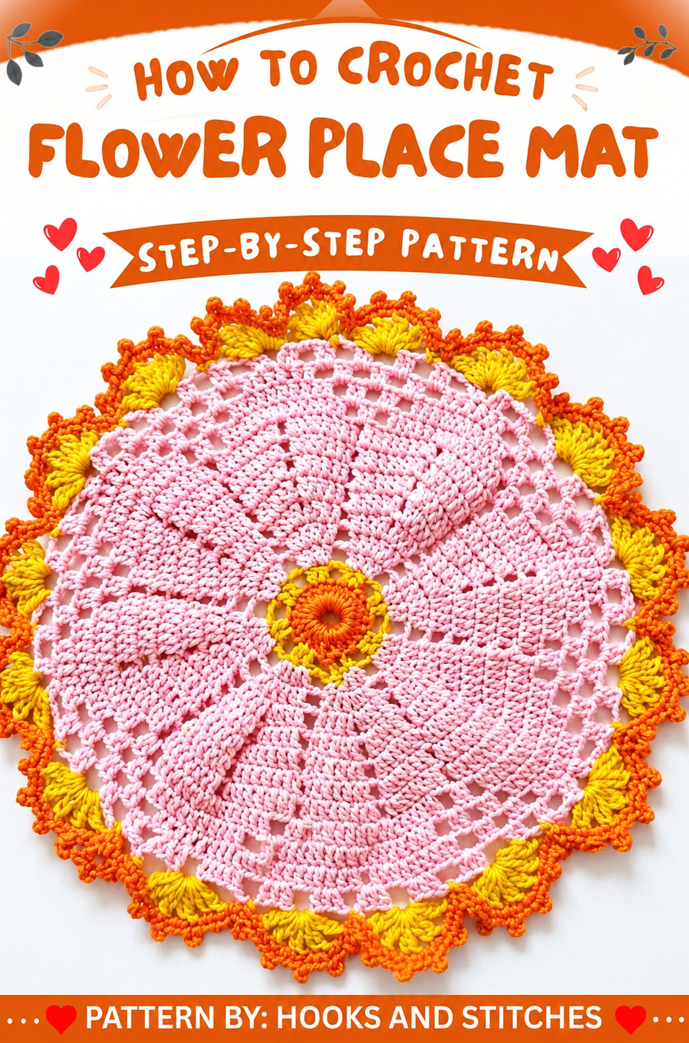 Crochet Flower Place Mat, Doily, Pot Holder 10 (1)