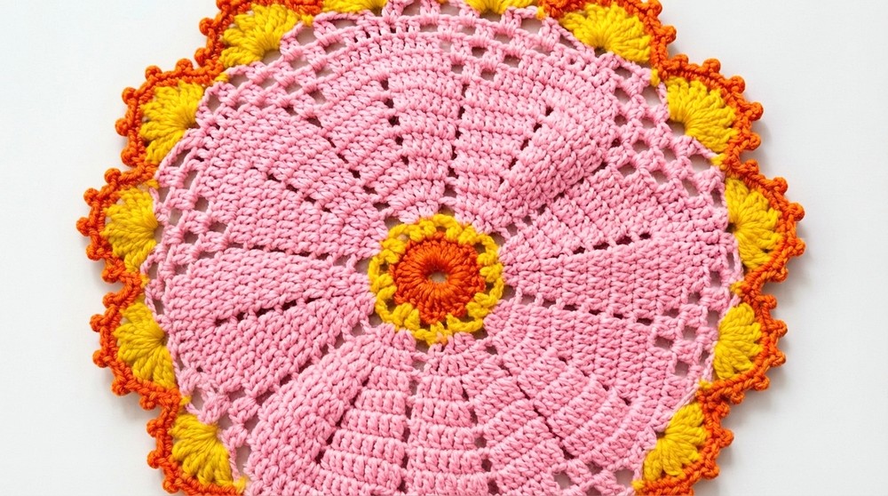 Crochet Flower Place Mat, Doily, Pot Holder 9