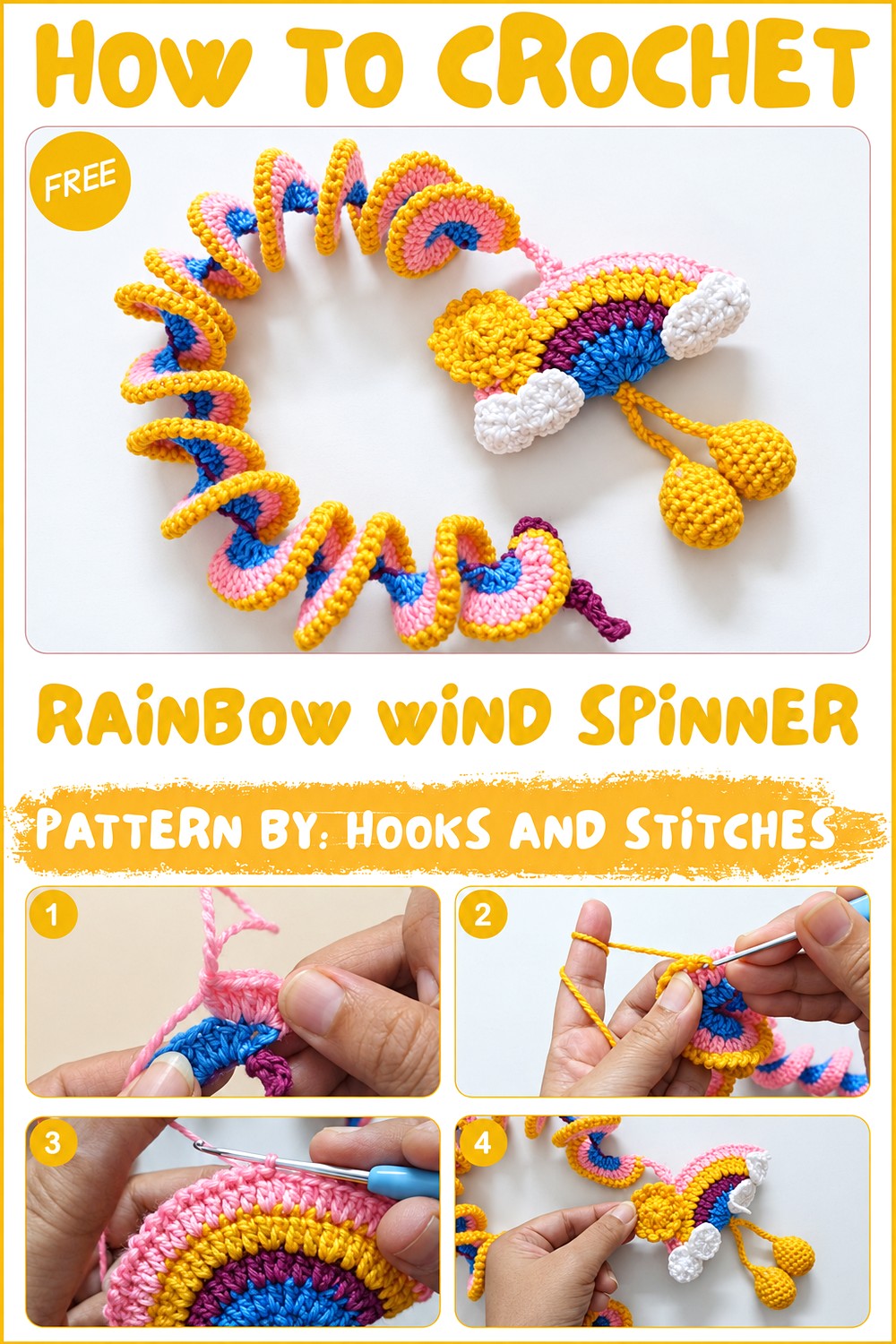 Crochet Wind Spinner, Rainbow Wind Spinner, Gifting Option (12)