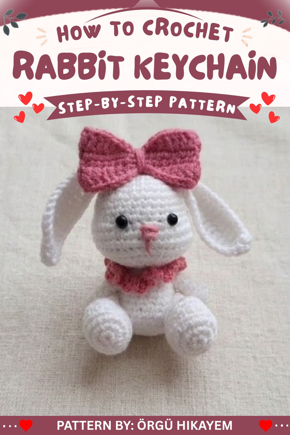 Cute Crochet Rabbit Keychain – Free Pattern