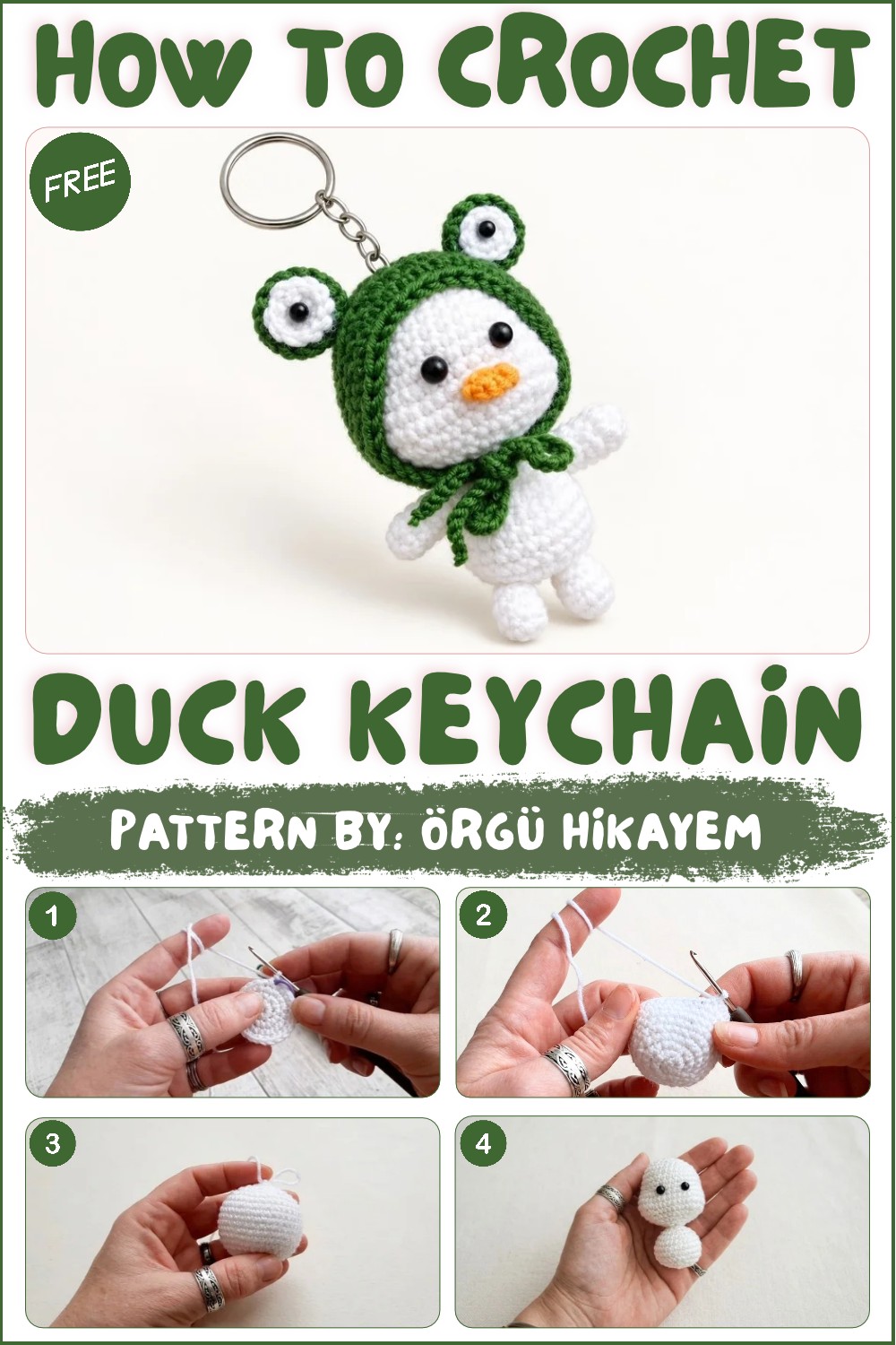 Duck Keychain Free Crochet Pattern for Backpacks