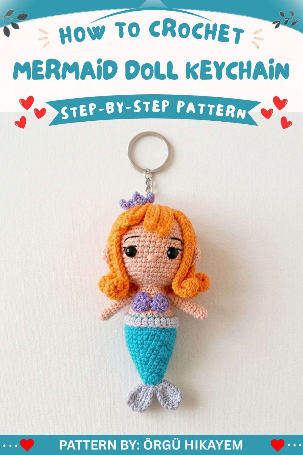 Easy Crochet Mermaid Doll Keychain Tutorial