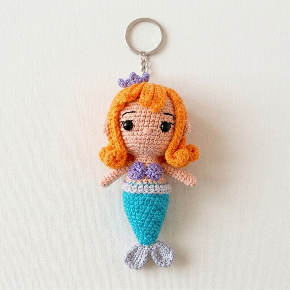 Easy Crochet Mermaid Doll Keychain Tutorial