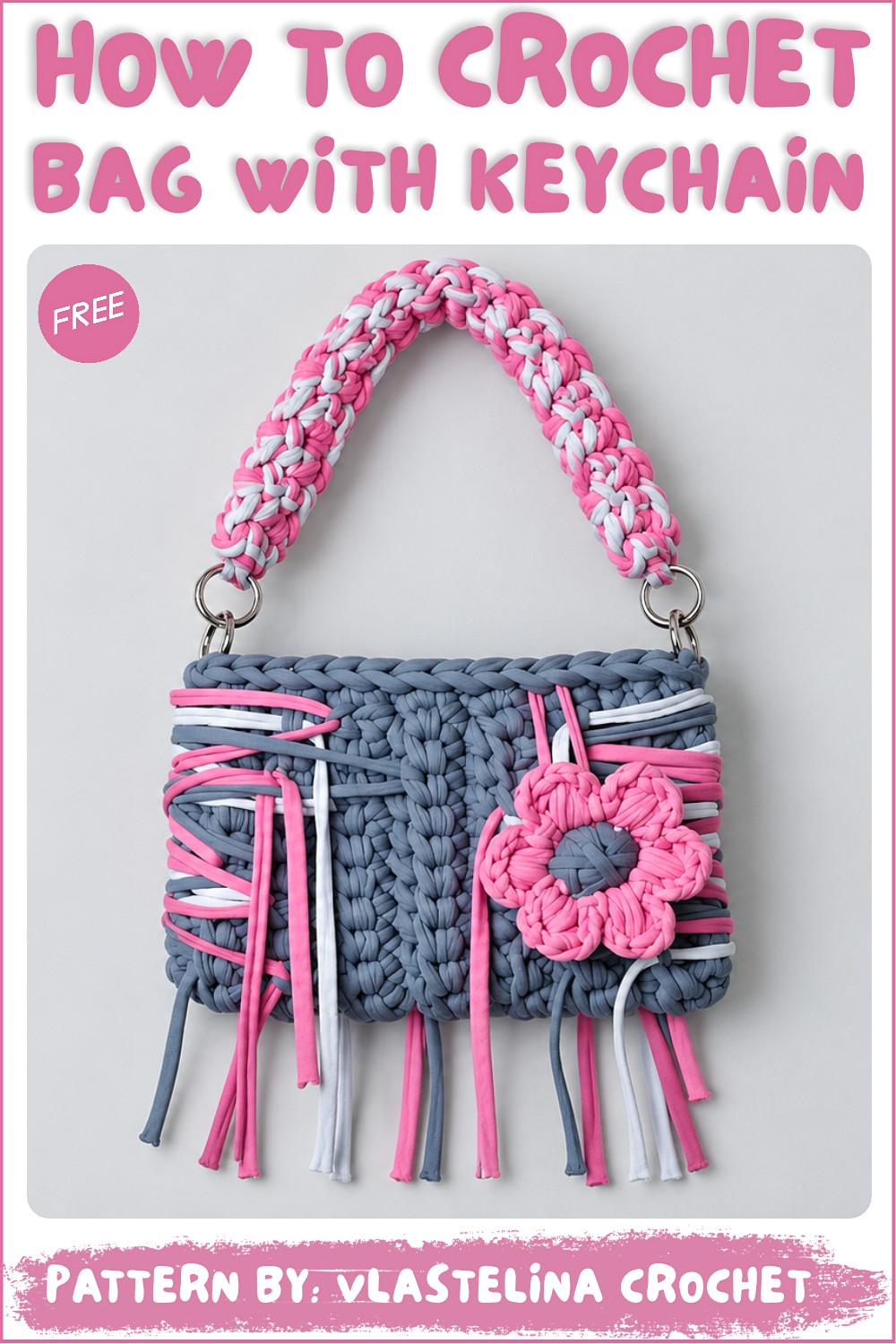 How To Crochet Bag With A Keychain Made From Knitted Yarn (4)